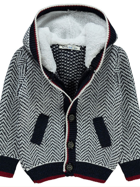 Boys' cardigan blue-beige (2-6 years)