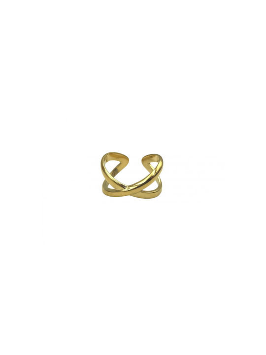 Stainless Steel Geometric Gold Ring 1pc