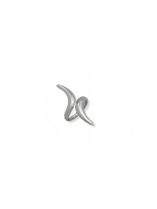 Steel Ring Design Silver 1pc