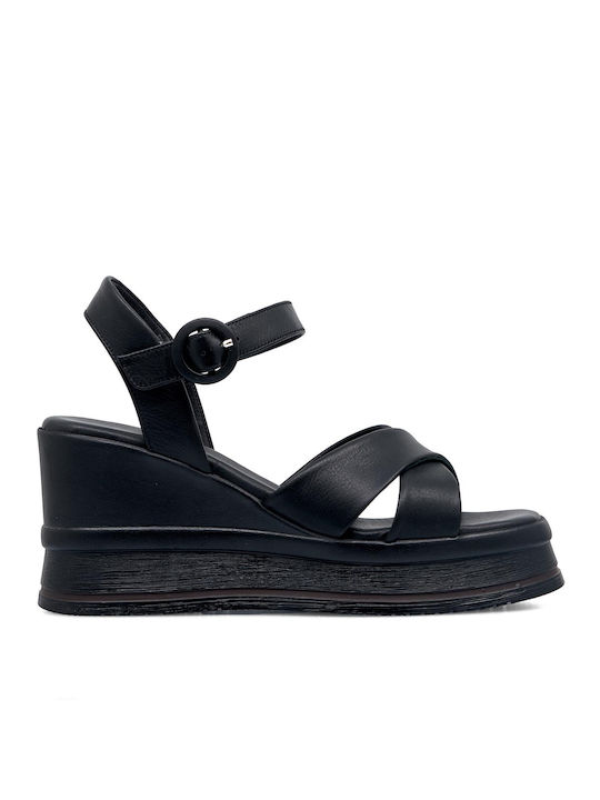Tsakiris Mallas Women's Leather Platform Shoes Black