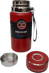 ZS9208 Bottle Thermos Stainless Steel / Plastic Red 1lt