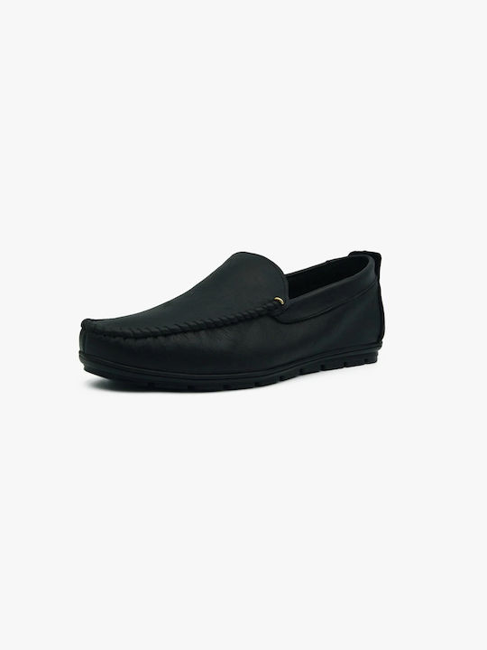 Men's Leather Moccasins in Black Color