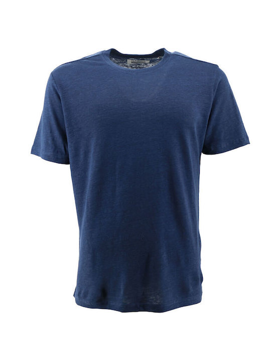 GABBA 10288 DUKE LINEN SS TEE ÎNTUNECAT DENIM ÎNCHIS