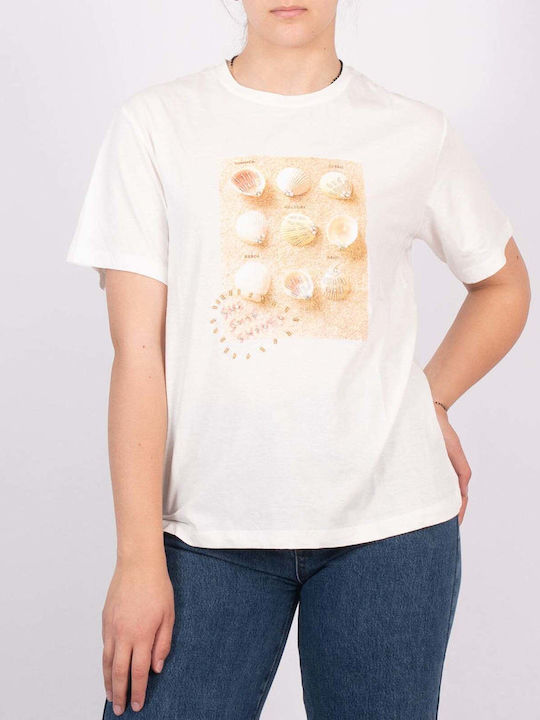 T-shirt Short Sleeve White with Shells