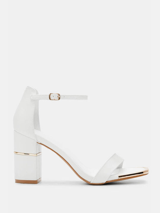 Sandals with Metallic Detail & Strap 4257304-white