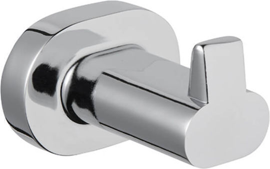 Bisk Single Wall-Mounted Bathroom Hook Silver