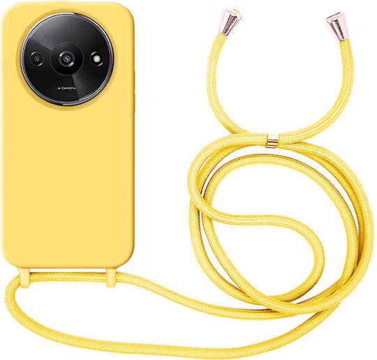 Orso Liquid Back Cover Silicone with Strap Yellow (Redmi A3)