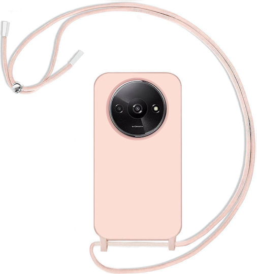 Orso Liquid Back Cover Silicon cu Curea Roz (Redmi A3)
