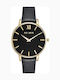Paul Lorens Women's Watch with Black Leather Strap