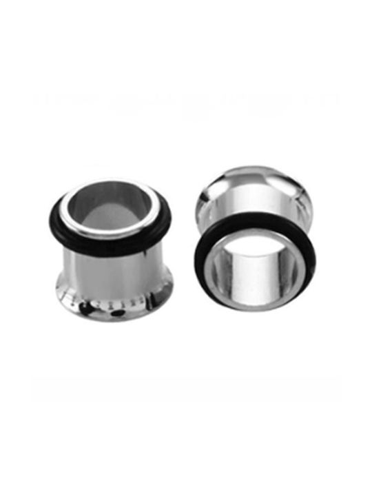 Flesh Tunnel Plug Surgical Steel Silver 12mm 1 piece