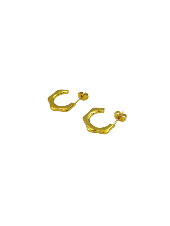 Stainless Steel Gold Earrings 17mm 1 Pair