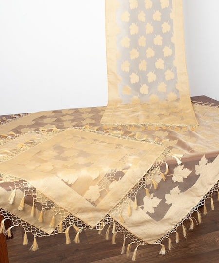 Silk Fashion Τραπεζομάντηλο Σετ 4τμχ Χρυσό