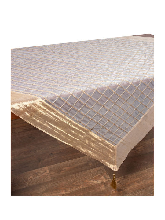 Checkered Beige 135x135cm