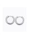 Steel Hoop Earrings Silver 20mm 1 pair