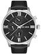 Paul Lorens Men's Watch 45mm Battery with Black Leather Strap