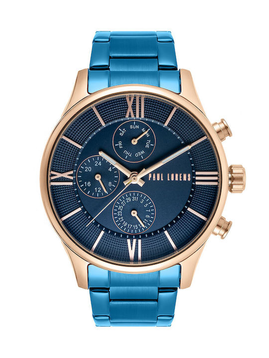 Paul Lorens Watch Battery with Blue Metal Bracelet