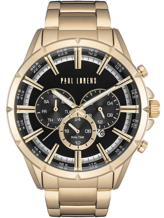 Paul Lorens Men's Watch 47mm Battery with Gold ...