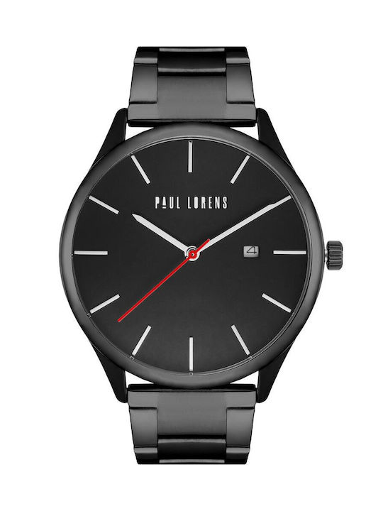 Paul Lorens Watch Battery with Black Metal Bracelet