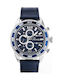 G.Rossi Watch Battery with Blue Leather Strap