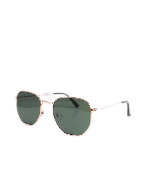 Looks Style Eyewear Sonnenbrillen mit Gold Rahmen und Grün Linse 74baz-02173