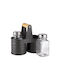 Excellent Houseware Salt and Pepper Set Metallic with Stand Black 3pcs