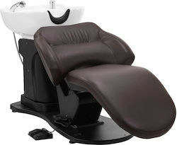 Gabbiano Stationary Hair Salon Sink with Brown Chair Gabbiano Stationary Hair Salon Sink with Brown Chair