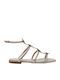 Leather Women's Flat Sandals Satur