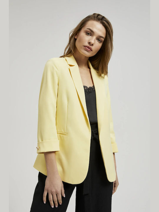 Moodo Lung Blazer pentru femei Sacou Yellow