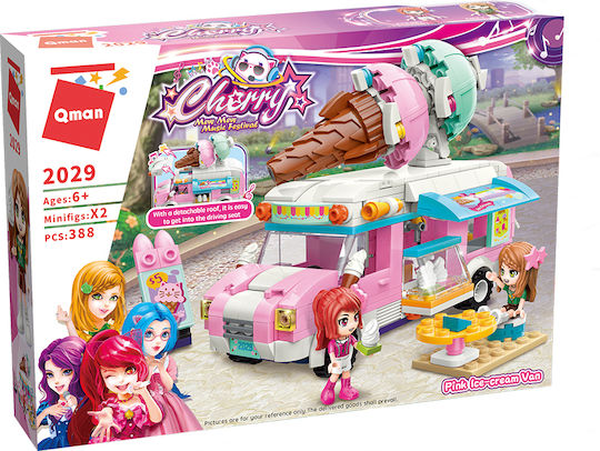 Qman Конструктори Pink Ice Cream Van за 6+ Години 388 Бройки
