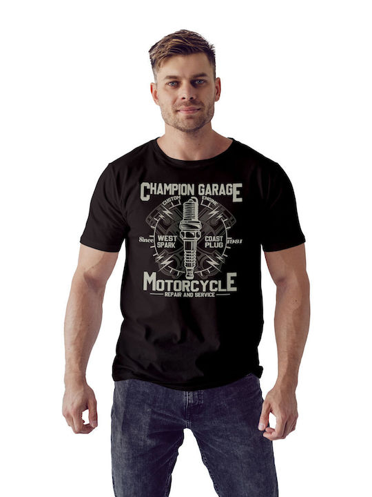 Pop Culture Champion Garage T-shirt Μαύρο