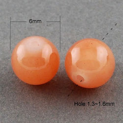 Glas Perlen & Pailletten Orange 133Stück 6mm