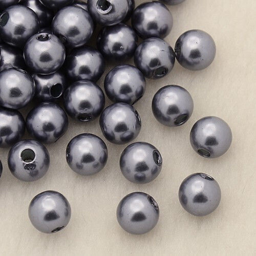 Acryl Perlen & Pailletten Graue 100Stück 10mm