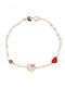 Polytimo Kids Bracelet from Gold 9K with Heart & Evil Eye