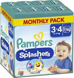 Pampers Пелени за плуване Splashers 3-4 за 6-11 kgkg 96бр