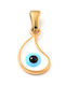 Stahlelement Anhänger Weißes Emaille Auge Gold 15,5mm 1 Stück