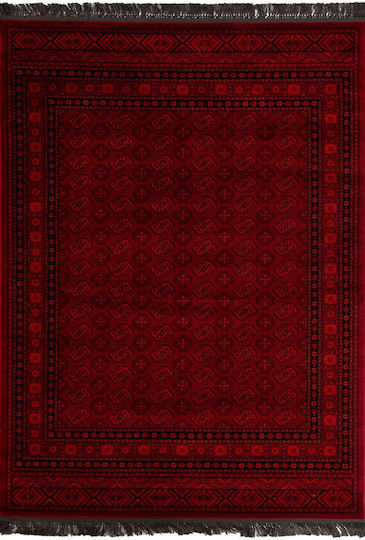 Royal Carpet Afgan 7454A Lucrat manual cu franjuri D.red 7454a