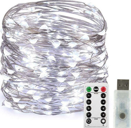 100 Lichterketten LED 10m. Weiße USB in Zeichenfolge 1Stück