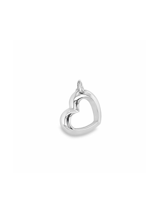 Xryseio Charm with design Heart from White Gold 18k