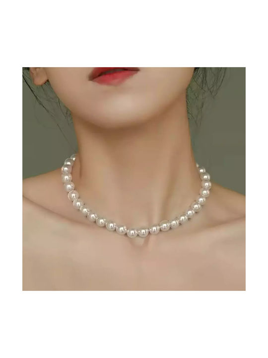Bode Halskette aus Stahl mit Perlen