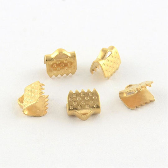 Terminal din oțel cu placare aurie 6x6.5mm 20 buc
