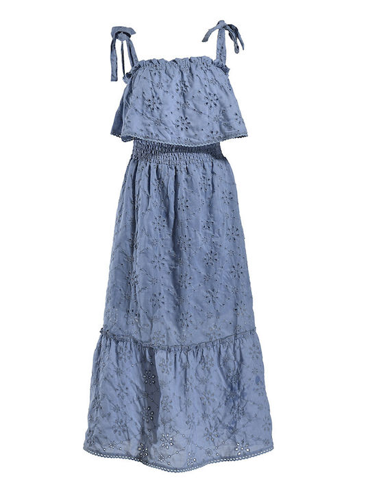 Ble Resort Collection Maxi Dress with Ruffle Blue