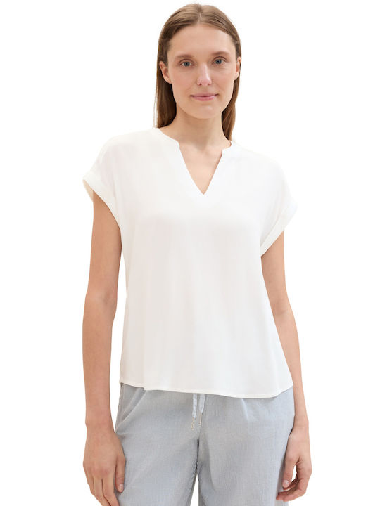 Tom Tailor Damen Bluse Weiß