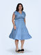 Raiden Dress with Ruffle Blue