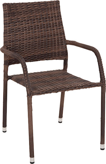 Καρέκλα Εξωτερικού Χώρου Rattan Morner Καφέ 55x58x87εκ.