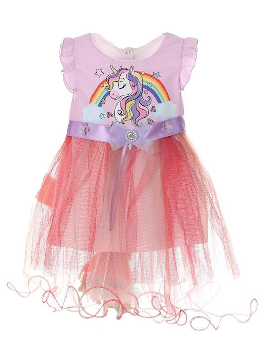 Trendy Shop Kids Dress Tulle Short Sleeve Colorful