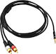 Oehlbach Oehlbach 3.5mm Male Audio Cable - 2x RCA Female Black 2m with Gold Plated Terminals