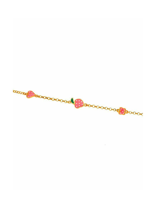 Kids Enamel Coated Gold Plated Silver Bracelet