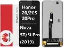 Οθόνη με Μηχανισμό Αφής και Πλαίσιο για Huawei Honor 20, Honor 20 PRO, Nova 5T (Μαύρο)