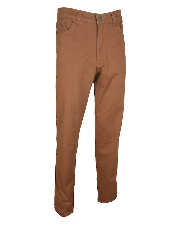 Stefansxxl Men's Trousers Elastic in Loose Fit Tabac Brown