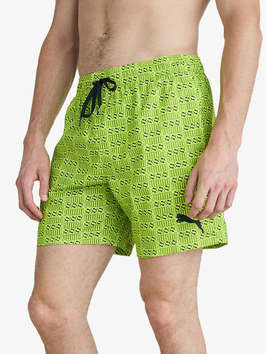 Puma Men's Swimwear Shorts Electric Lime with Patterns